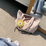 Women Nylon Tote Bag Solid Zipper Soft Casual Shoulder Handbag