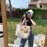 Women Nylon Tote Bag Solid Zipper Soft Casual Shoulder Handbag