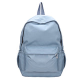 Women Nylon Zipper Backpack Preppy Style Solid School Knapsacks Girls Large