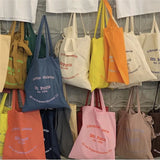 Paris French Letters Print Canvas Bag Eco Handbag Tote Summer Shoulder Bag