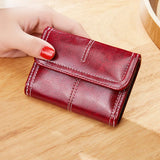 Vintage Oil Wax Women's Wallet Clutch Cardholder Coin Purse