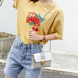 Women One Shoulder Bag Lockbuckle Small Square Bag