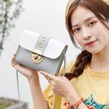 Women One Shoulder Bag Lockbuckle Small Square Bag