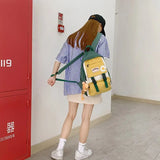 Women Oxford Backpack for Teenagers Girls High School Bag Casual Ladies Rucksack