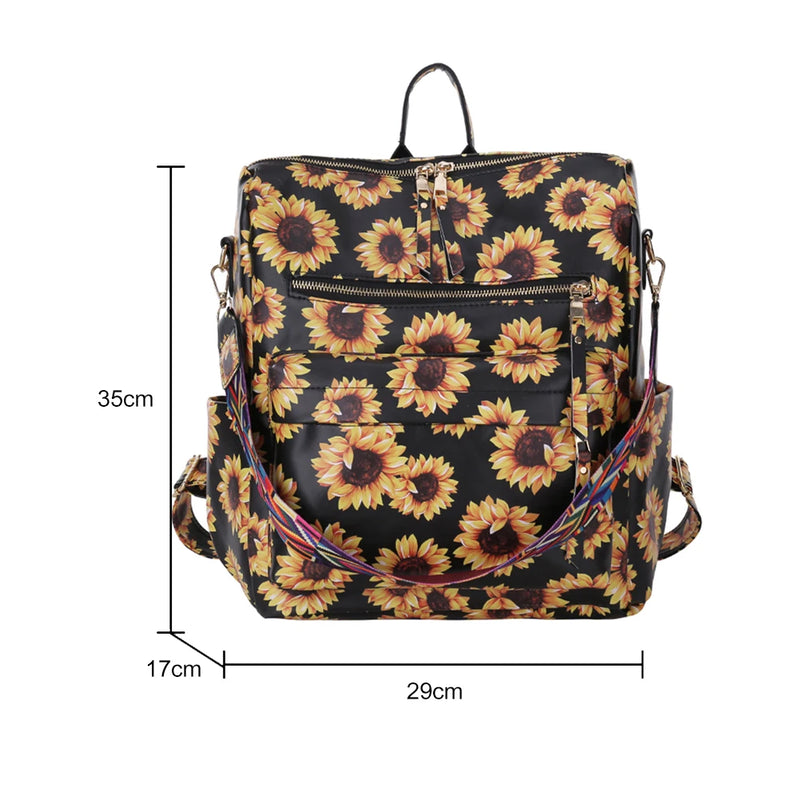 Women PU Backpacks Large Capacity Unisex Softback Hiking
