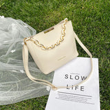Women PU Tote Chain Crossbody Bag Ladies PU Leather Solid