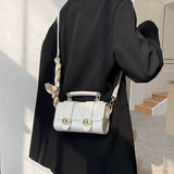 Embossed Silk Scarf Shoulder Bucket Bag Diagonal Bag