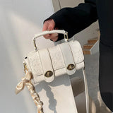 Embossed Silk Scarf Shoulder Bucket Bag Diagonal Bag