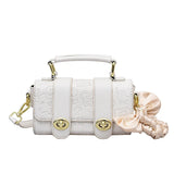 Embossed Silk Scarf Shoulder Bucket Bag Diagonal Bag