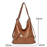 Women PU Leather 3 In 1 Backpack Large Capacity Tote Shoulder Bags