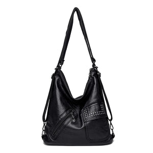 Women PU Leather 3 In 1 Backpack Large Capacity Shoulder Crossbody Bags
