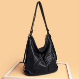 Women PU Leather 3 In 1 Backpack Large Capacity Tote Shoulder Bags