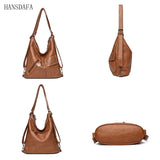 Women PU Leather 3 In 1 Backpack Large Capacity Shoulder Crossbody Bags