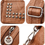 Women PU Leather 3 In 1 Backpack Large Capacity Tote Shoulder Bags