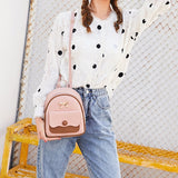 Small Women PU Leather Backpack Shoulders Daypack for Girls Kids