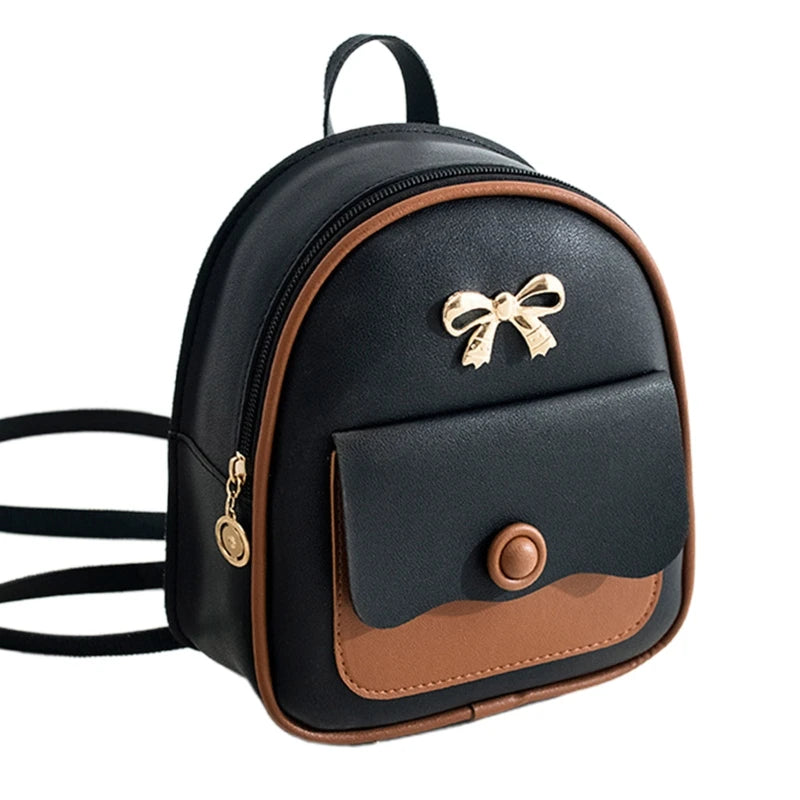 Small Women PU Leather Backpack Shoulders Daypack for Girls Kids