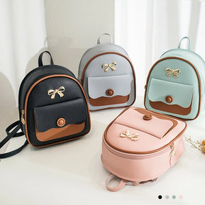 Small Women PU Leather Backpack Shoulders Daypack for Girls Kids