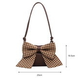 Women PU Leather Bow Shoulder Bag Zipper Crossbody Casual Clutch Bags