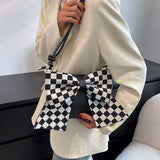 Women PU Leather Bow Shoulder Bag Zipper Crossbody Casual Clutch Bags