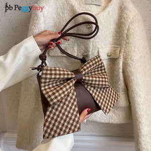 Women PU Leather Bow Shoulder Bag Zipper Crossbody Casual Clutch Bags
