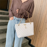 Women PU Leather Chain Handbag Large Top-handle Tote Shoulder Bags
