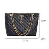 Women PU Leather Chain Handbag Large Top-handle Tote Shoulder Bags