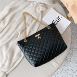 Women PU Leather Chain Handbag Large Top-handle Tote Shoulder Bags