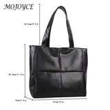 Women PU Leather Handbag Lattice Top-handle Totes Shoulder Purse