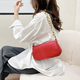 Women Crocodile Pattern Underarm Bag Chain Shoulder Business Clutch Bags