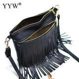 Women PU Leather Crossbody Bag with Tassel Daily Pouch