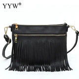 Women PU Leather Crossbody Bag with Tassel Daily Pouch