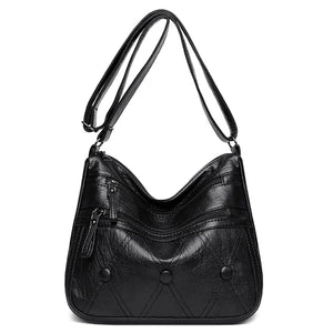Women PU Leather Crossbody Tote Bag Female Zipper Handbag