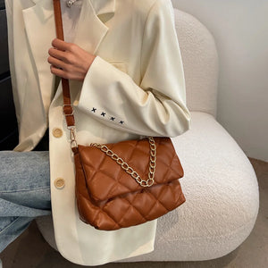 Women PU Leather Diamond Lattice Shoulder Bag Crossbody Handbag Tote Purse