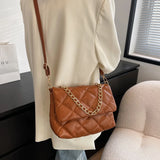Women PU Leather Diamond Lattice Shoulder Bag Crossbody Handbag Tote Purse