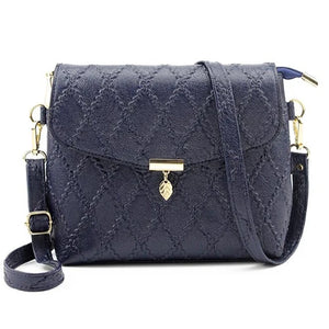 Women PU Leather Flap Handbag Small Leaf Pendant Shoulder Bag Crossbody