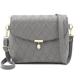 Women PU Leather Flap Handbag Small Leaf Pendant Shoulder Bag Crossbody