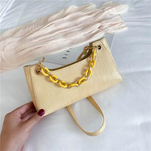 Small Crocodile Pattern PU Leather Handbag for Women