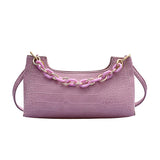 Small Crocodile Pattern PU Leather Handbag for Women