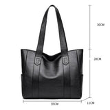 Women PU Leather Handbags Big Capacity Tote Bags Double Strap Shoulder Bag