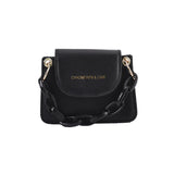 PU Leather Mini Crossbody Bag Acrylic Chain Shoulder Bag