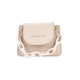 PU Leather Mini Crossbody Bag Acrylic Chain Shoulder Bag