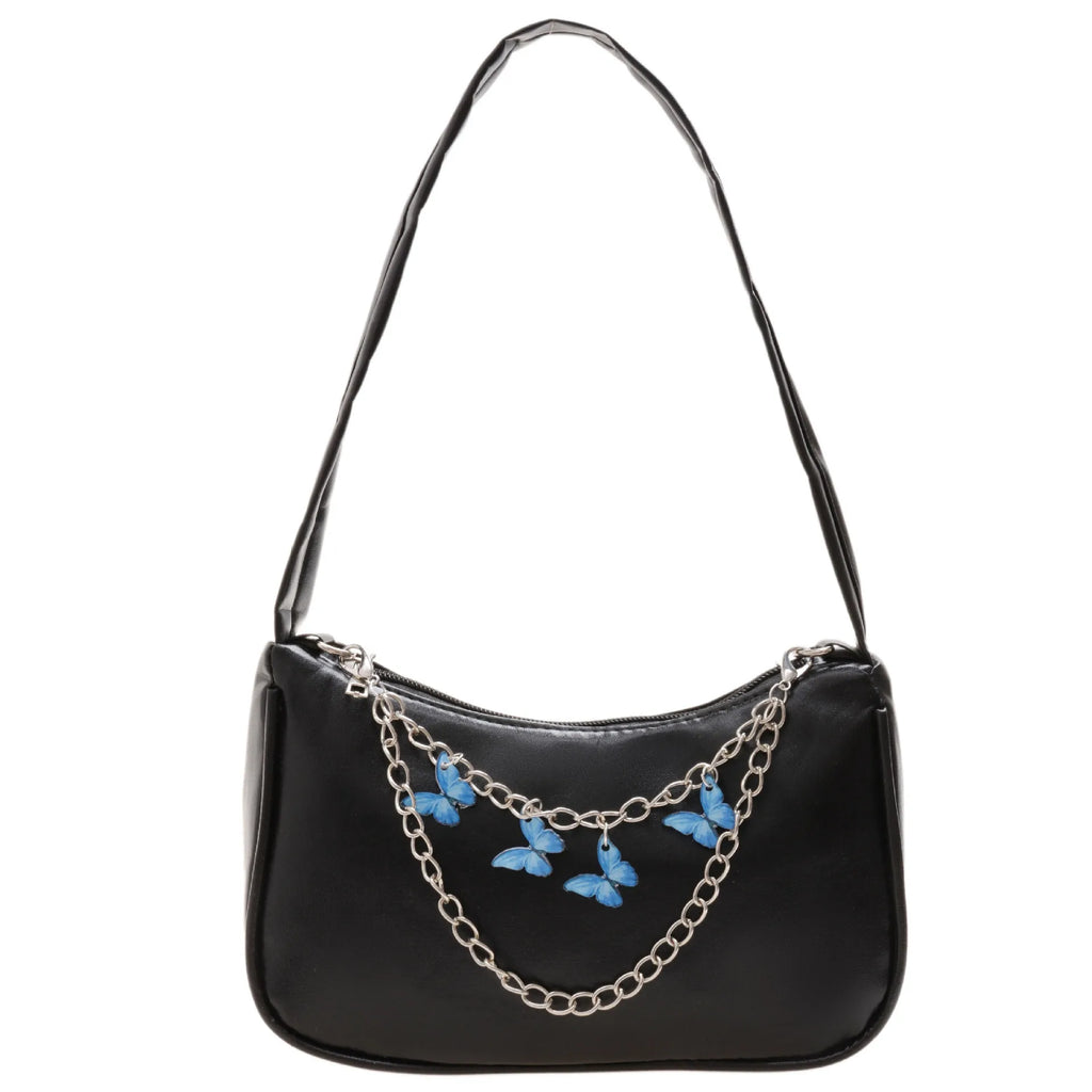 Vintage Butterfly Chain Messenger Bag