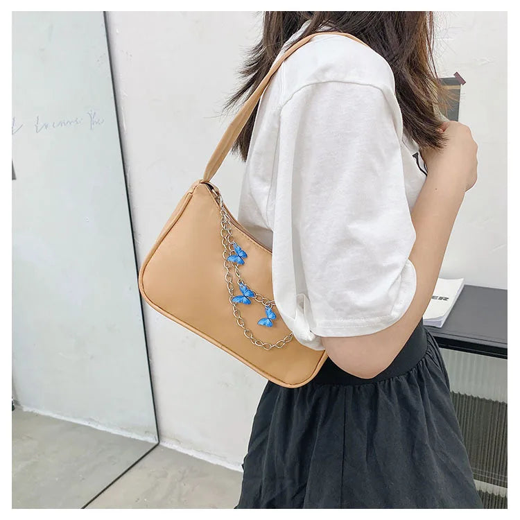 Vintage Butterfly Chain Messenger Bag