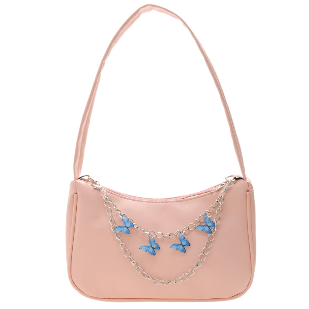 Vintage Butterfly Chain Messenger Bag