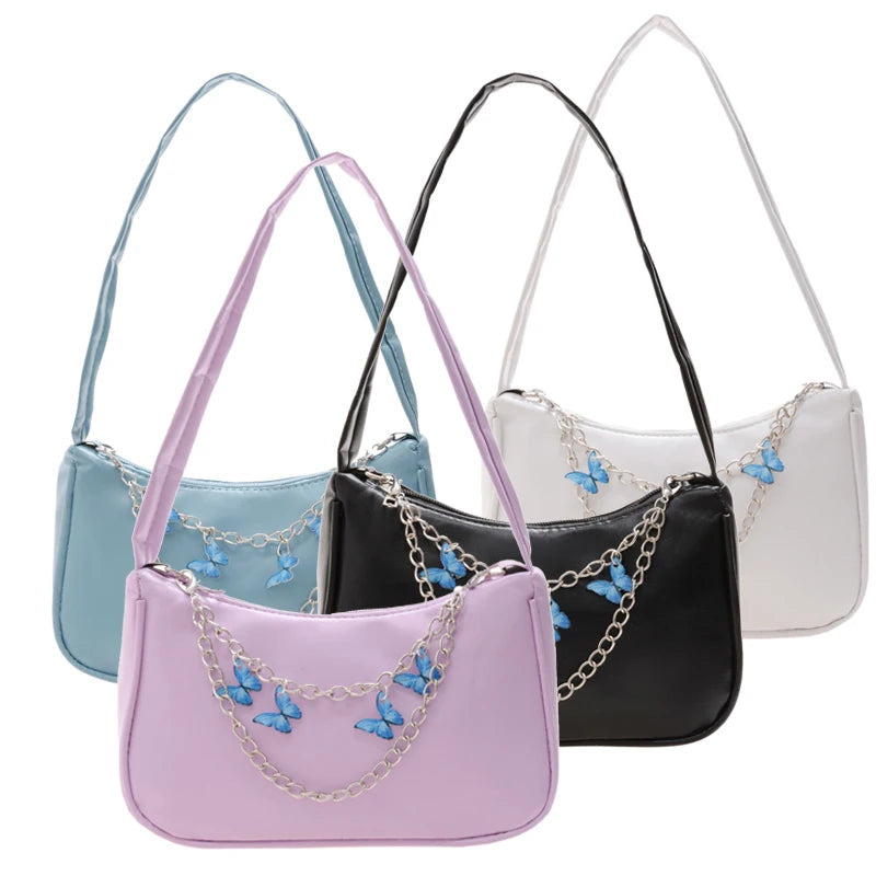 Vintage Butterfly Chain Messenger Bag