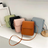 Women PU Leather Mobile Phone Bag Square Shoulder Bag Large Capacity