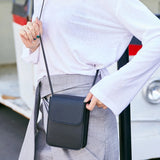 Women PU Leather Mobile Phone Bag Square Shoulder Bag Large Capacity