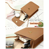 Women PU Leather Mobile Phone Bag Square Shoulder Bag Large Capacity