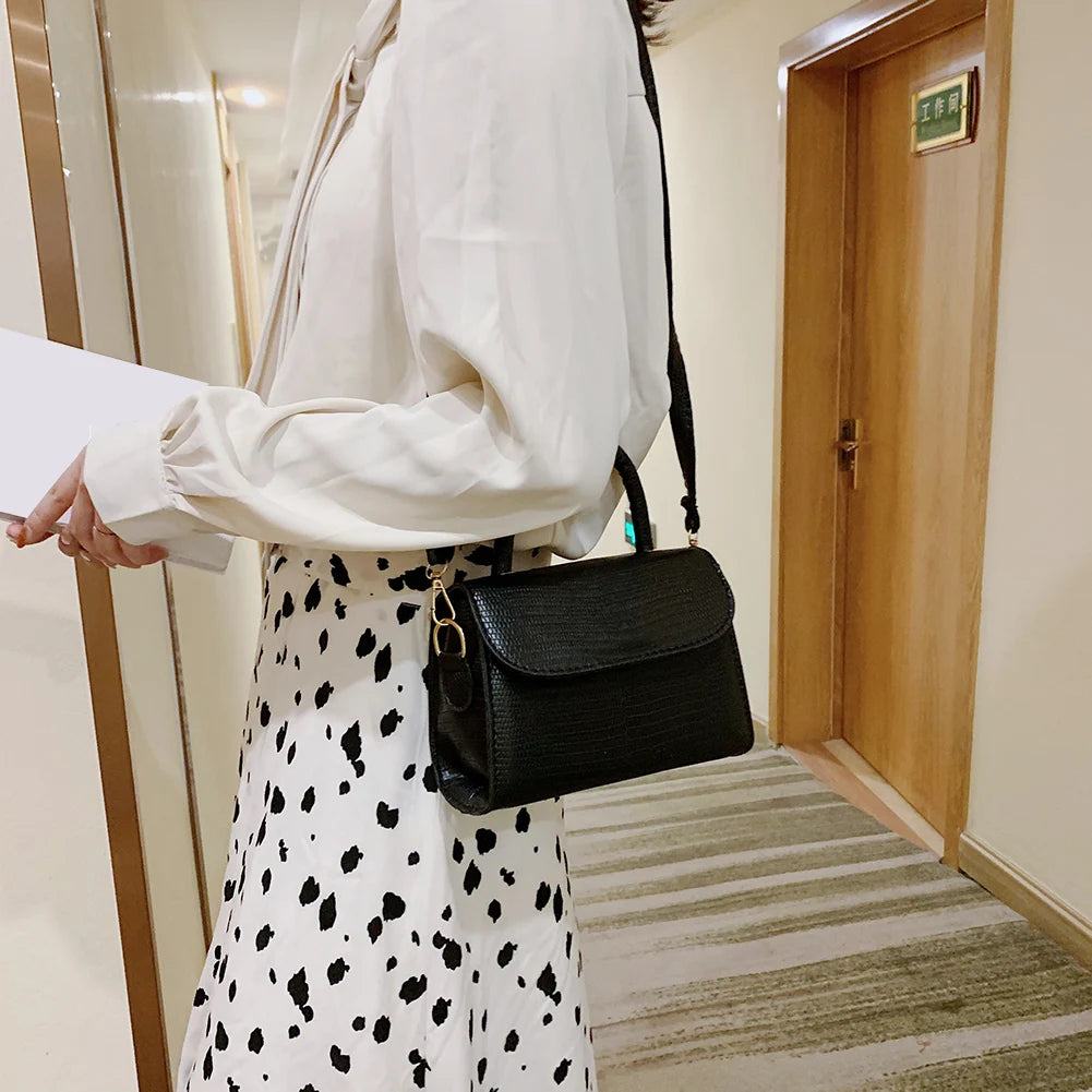 Vintage Lady Flap PU Leather Shoulder Handbag