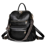 Women PU Leather School Backpack Convertible Ladies Casual Daypack Travel